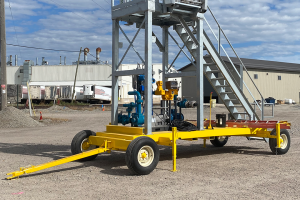 Railcar to truck unloading system