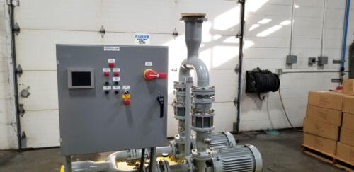 Custom waste water skid, control panel face